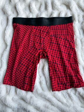 LIMITED EDITION Woxer Red & Black Check Long Boxer Briefs (Biker)